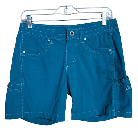 Kuhl Teal Midrise Bermuda Outdoorsy Athletic Athleisure Midi Cargo Shorts Size 4 - Picture 2 of 11